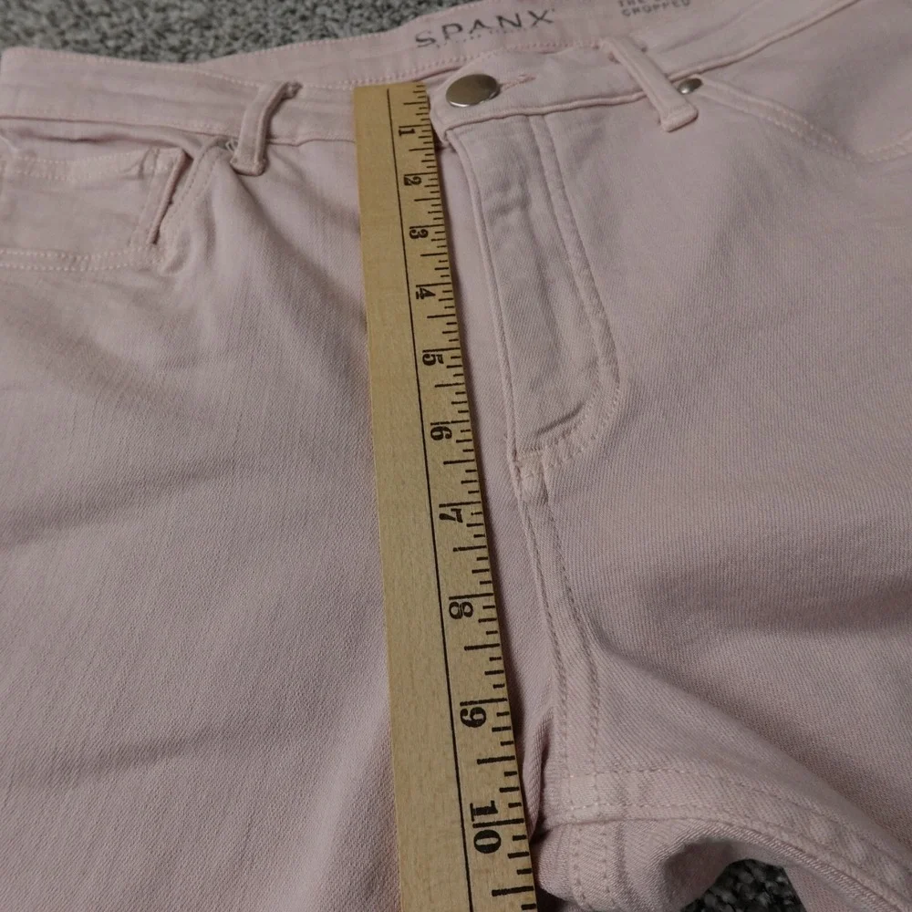 Spanx Pants Womens 30‎ Pink Slim X Cropped Twill Mid Rise Casual Preppy Stretch